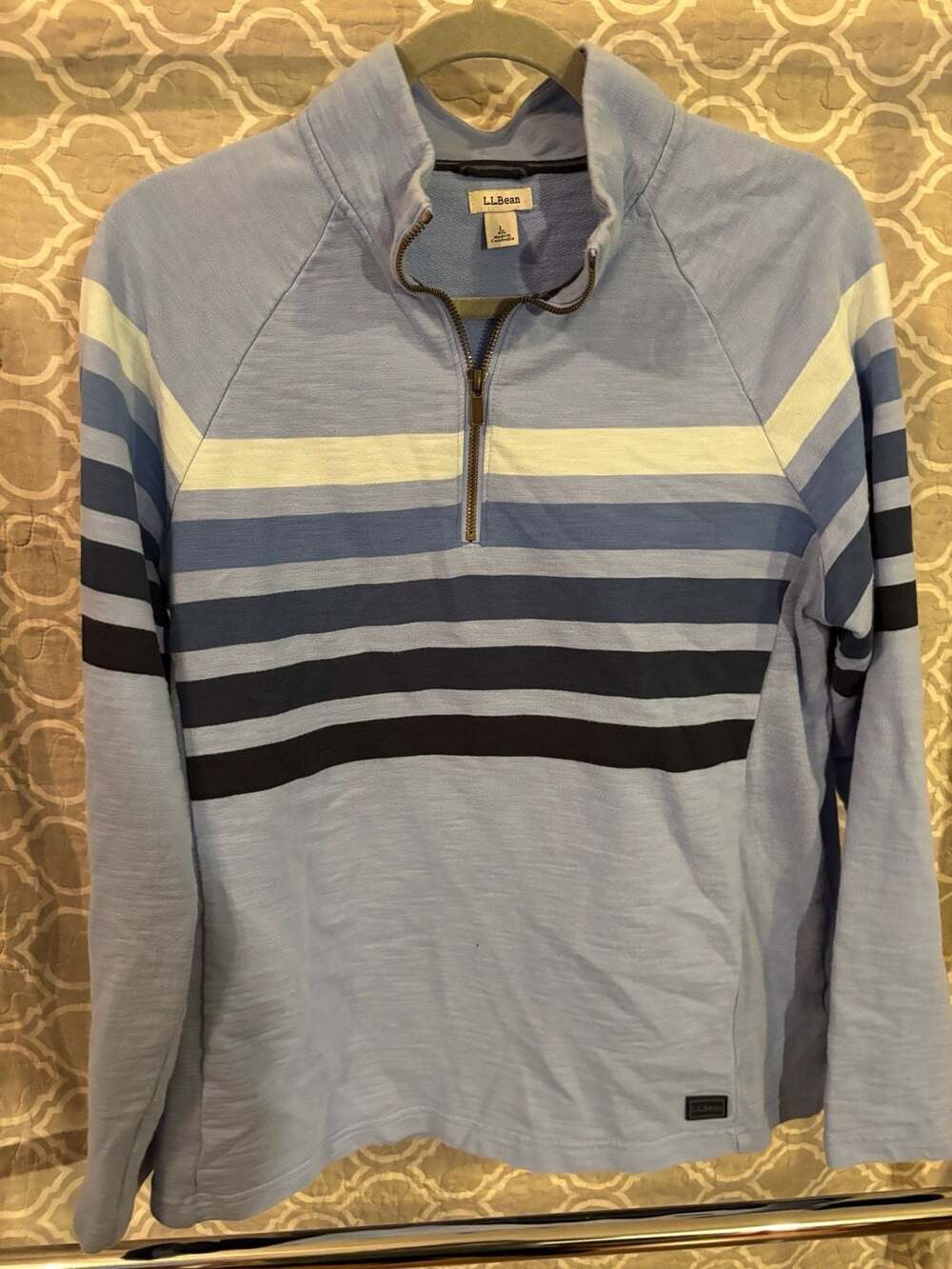 Women's Peaks Island Quarter-Zip Pullover, Stripe,